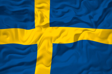 National Flag of Sweden. Background  with flag  of Sweden.