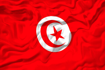 Obraz premium National flag of Tunisia. Background with flag of Tunisia.