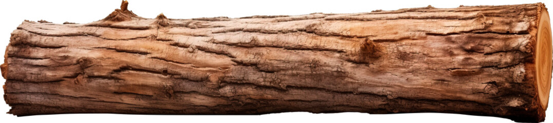 Wood log isolated on transparent background. PNG