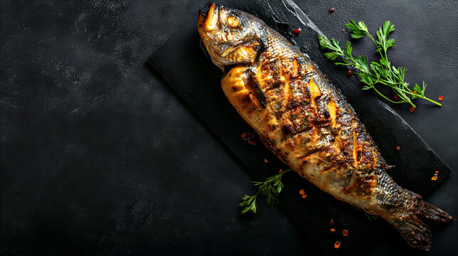 grilled fish with lemon and herbs