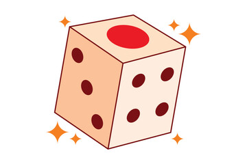 Dice Flat Fortune Sticker Design