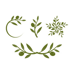 set of olive oil symbol logo icon vector illustration 