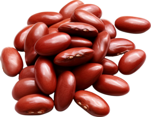 Red beans isolated on transparent background. PNG