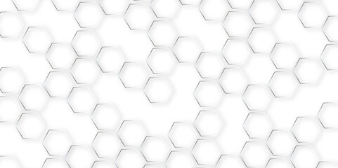 Abstract seamless of hexagon grid cell pattern,Abstract background with hexagons. Hexagonal background,Futuristic style. Top perspective view .glowing hexagon paper texture and futuristic,