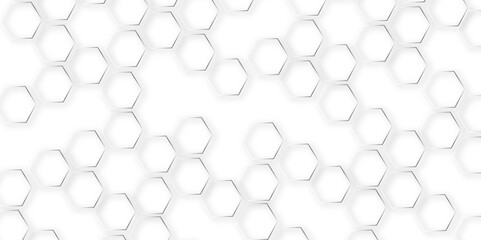 Abstract seamless of hexagon grid cell pattern,Abstract background with hexagons. Hexagonal background,Futuristic style. Top perspective view .glowing hexagon paper texture and futuristic,
