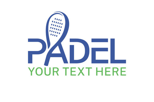 Padel racket and ball logo design vector