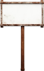 White billboard isolated on transparent background. PNG