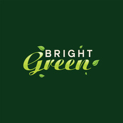leaf green nature logo template editable text effect style