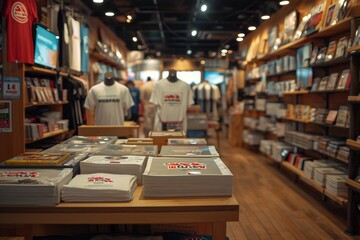 Fototapeta premium etalase t shirt at inside store professional photography