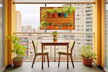 Fototapeta na wymiar apartment balcony with vertical garden