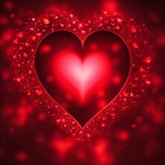 Red Heart shape with bokeh background