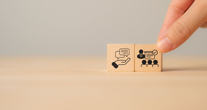 Feedback and coaching, performance management concept. Providing constructive criticism and guidance to employees, helping improve skills, productive and engaged workforce, improving job performance