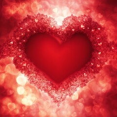 Obraz premium Red Heart shape with bokeh background