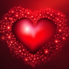 Red Heart shape with bokeh background
