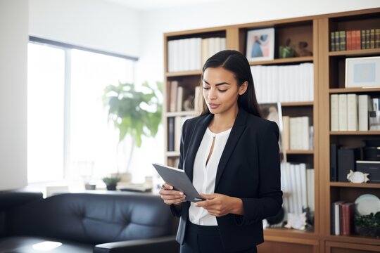 paralegal using a tablet to research legal statutes online