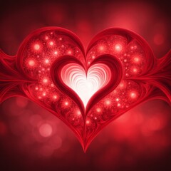 Red Heart shape with bokeh background