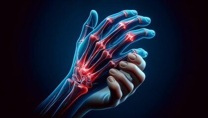 Broken Hand, arthritis medical illustration - obrazy, fototapety, plakaty