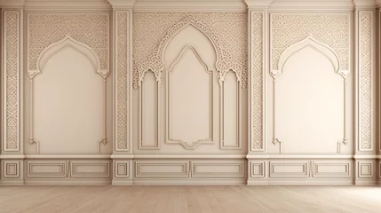  Beige interior walls with ornated mouldings © Misha
