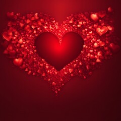 Red Heart shape with bokeh background