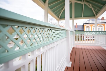 detail of shingle pattern and wide veranda railings
