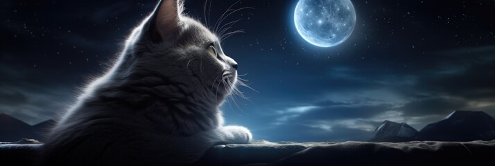 colorful background cat and moon