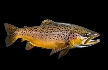 Salmo trutta fario aquarium brown trout - obrazy, fototapety, plakaty