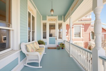 front porch of a victorian with scrollwork detailing
