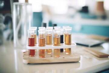 blood samples in vials ready for testing