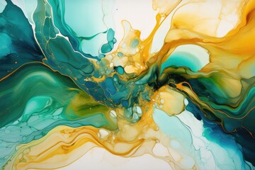 snaking metallic swirls currents of translucent hues, and foamy sprays of color shape the landscape of these free-flowing textures. Natural luxury abstract fluid art painting in liquid ink technique