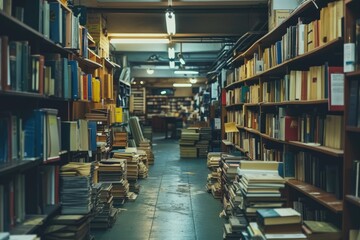 Obraz premium the bookstore with bookshelf full of books professional photography