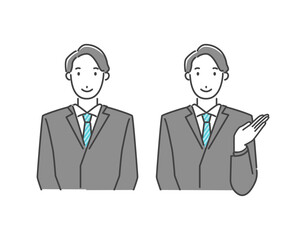 上半身　ビジネスマン　スーツ