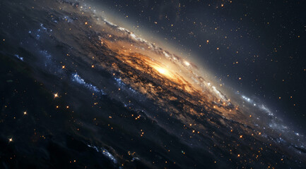 Dazzling galaxy with a rich tapestry of stars, set against the infinite cosmos.