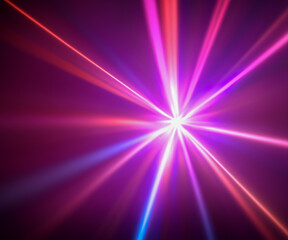 Iridescent sparkling glow. Led neon purple pink gold glowing. Refraction of rays through a prism.