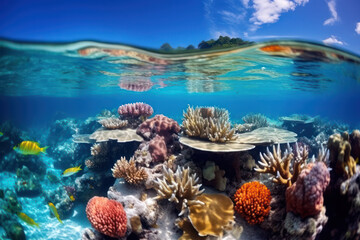 Exploring the Colorful Underwater World: A Scuba Dive into the Exotic Coral Reef of the Maldives