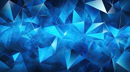 Fototapeta premium Background with blue triangles arranged randomly with a mirror effect and radial blur