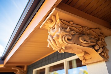 eaves with artistic wood carvings