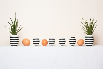 white eggs with minimalist black line designs