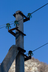 high voltage wires on a pole