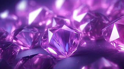 Background with purple diamonds arranged randomly with a motion blur effect and light streaks