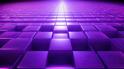 Background with purple squares arranged in a checkerboard pattern with a chromatic aberration effect and film grain