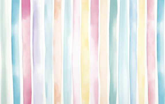 Seamless watercolor cute childish pastel tone lines white background.