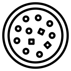 Modern Pizza Icon. Hand Drawn Pizza Vector