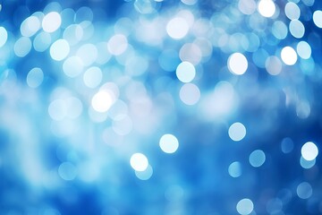 Obraz premium Abstract blurry blue color for background, Blur festival lights outdoor celebration and white bokeh focus texture decorative.