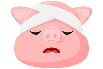 Cute Pig Expression Sticker Design