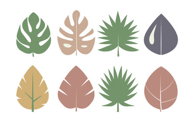 Abstract leaves vector clipart. Spring illustration.