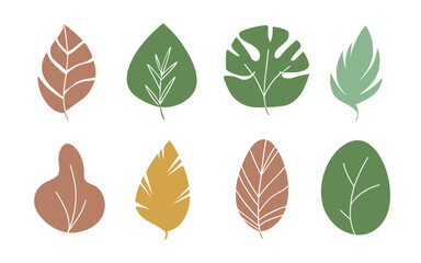 Abstract leaves vector clipart. Spring illustration.