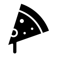 Pizza slice with pepperoni flat icon for apps and websites