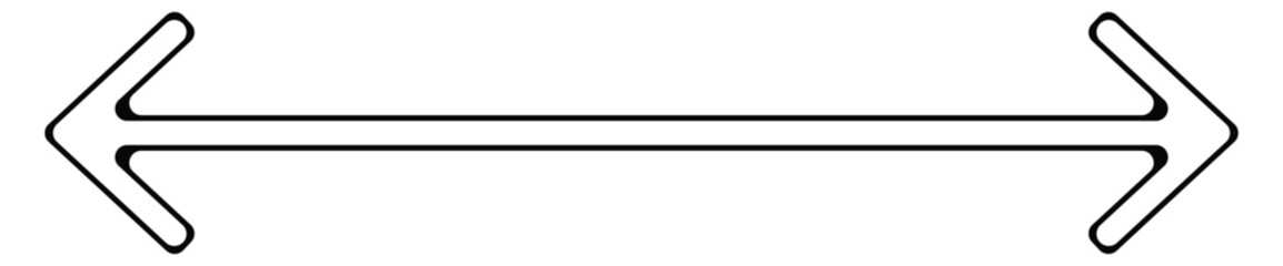 Long arrow vector icon. Black horizontal double arrow. Vector design. 22.11.