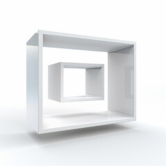 3d rendered illustration of an empty white box