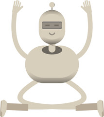 Robot Character Sitting Illustration
